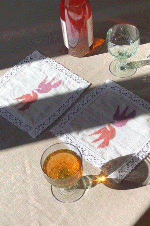 arkitaip Accessories One Size arkitaip x AF Illustrations Laced Linen Cocktail Napkins - Set of 2