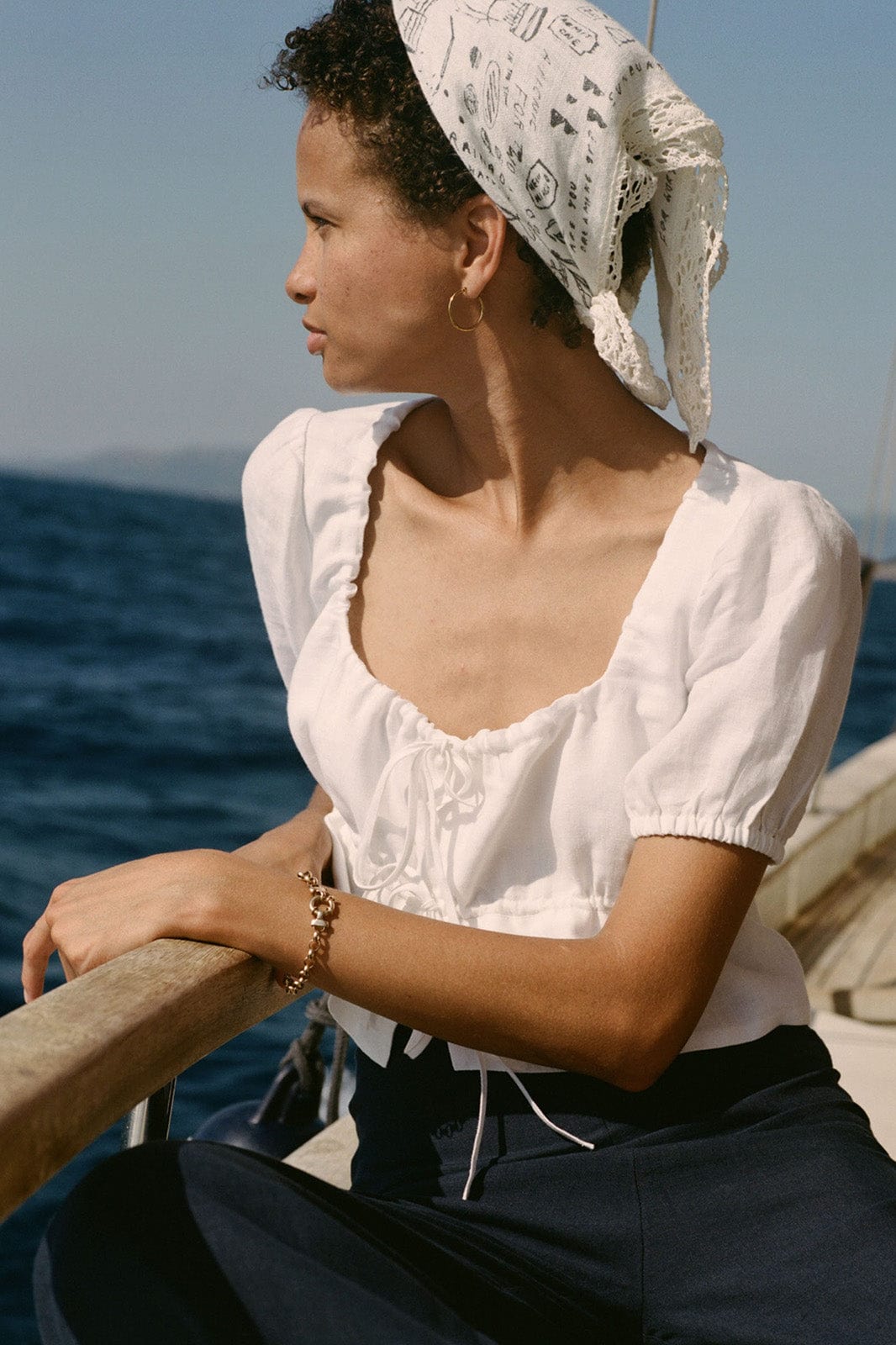 arkitaip Accessories One Size / Off-White arkitaip x Lucy Mahon Laced Linen Bandana
