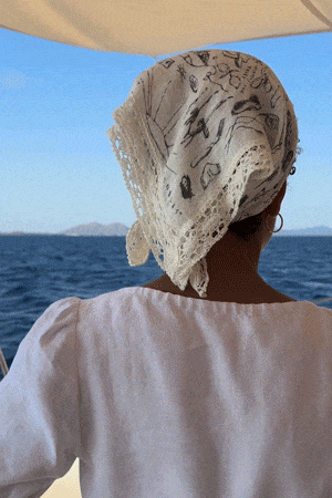 arkitaip Accessories One Size / Off-White arkitaip x Lucy Mahon Laced Linen Bandana