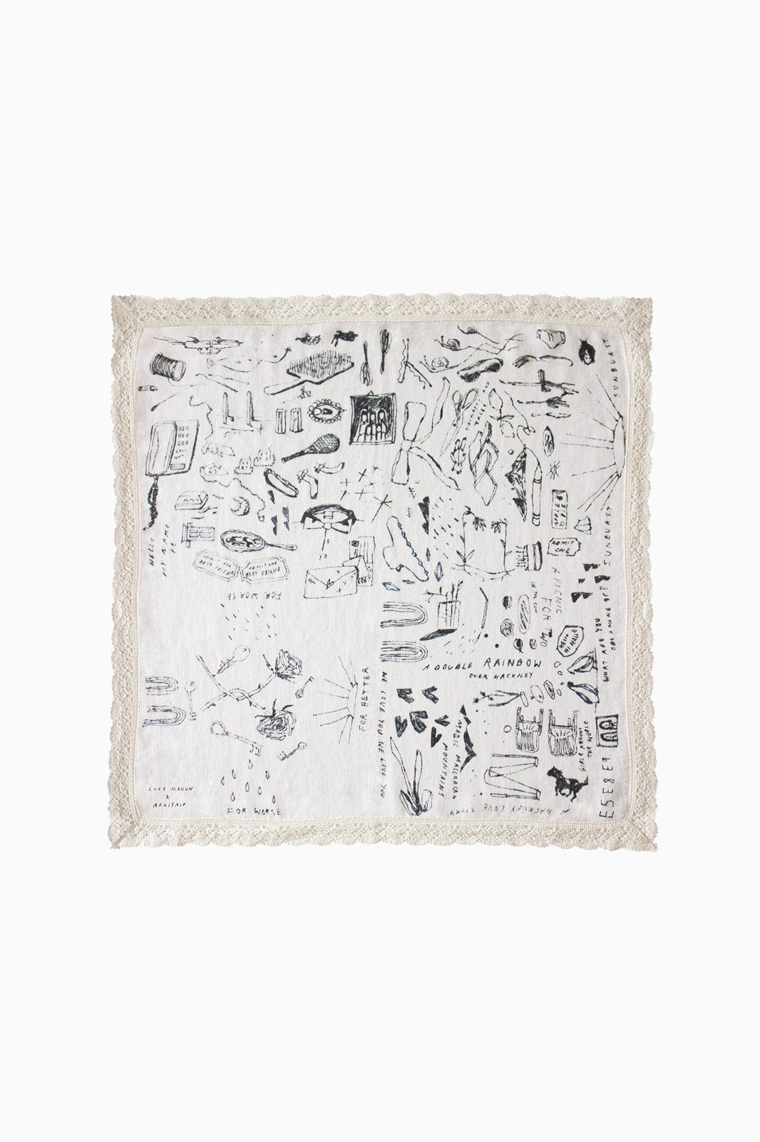 arkitaip Accessories One Size / Off-White arkitaip x Lucy Mahon Laced Linen Bandana