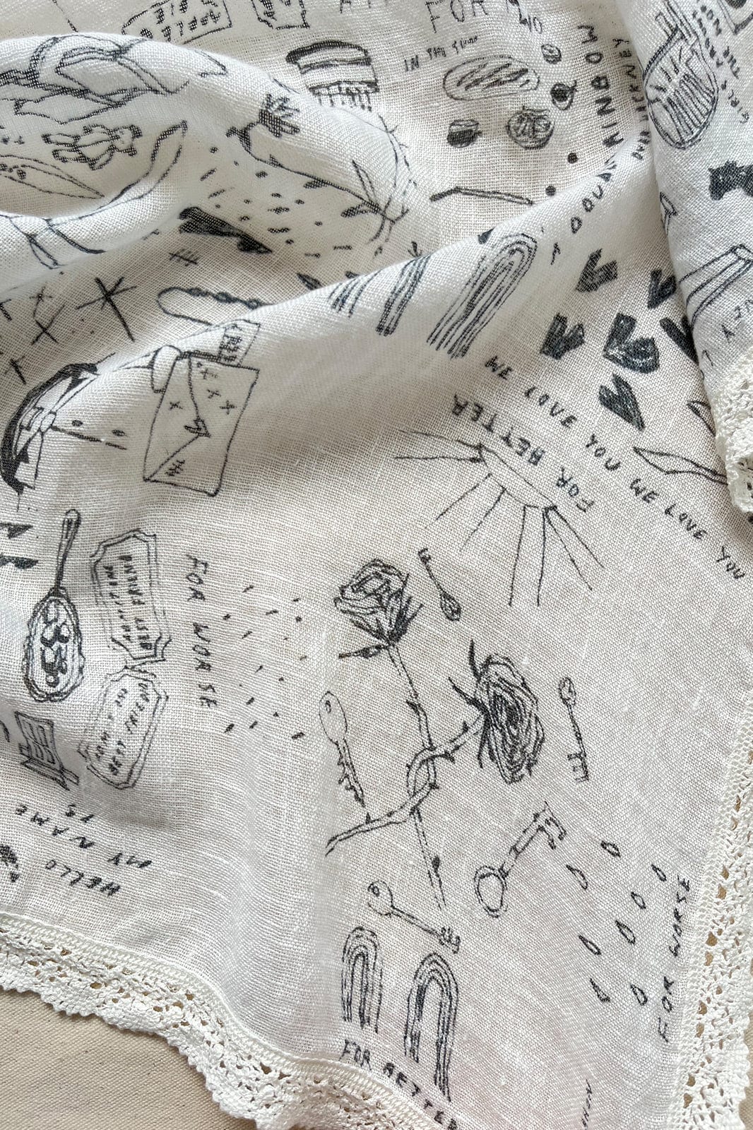 arkitaip Accessories One Size / Off-White arkitaip x Lucy Mahon Laced Linen Bandana