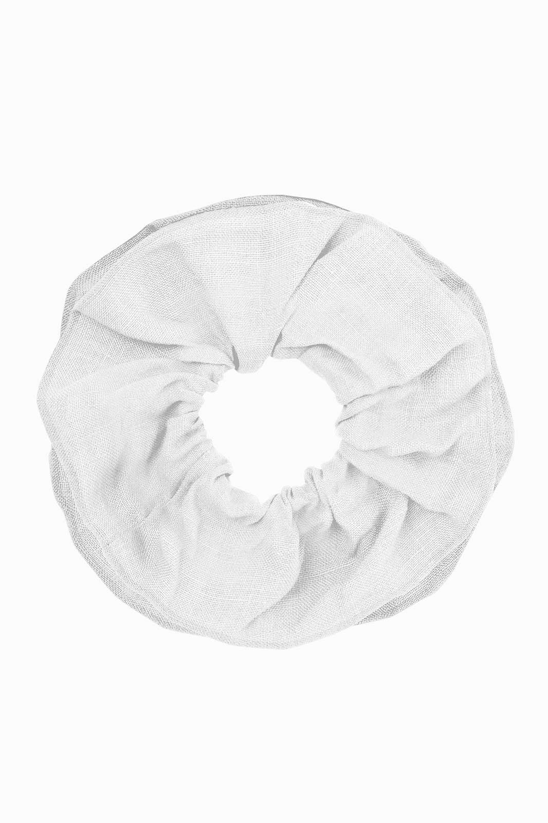 arkitaip Accessories White Double-Layered Zero-Waste Linen Scrunchie