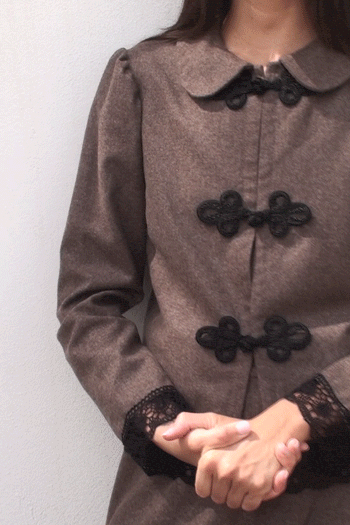 arkitaip Blazers The Camille Rounded Collar Wool Overshirt in mocha