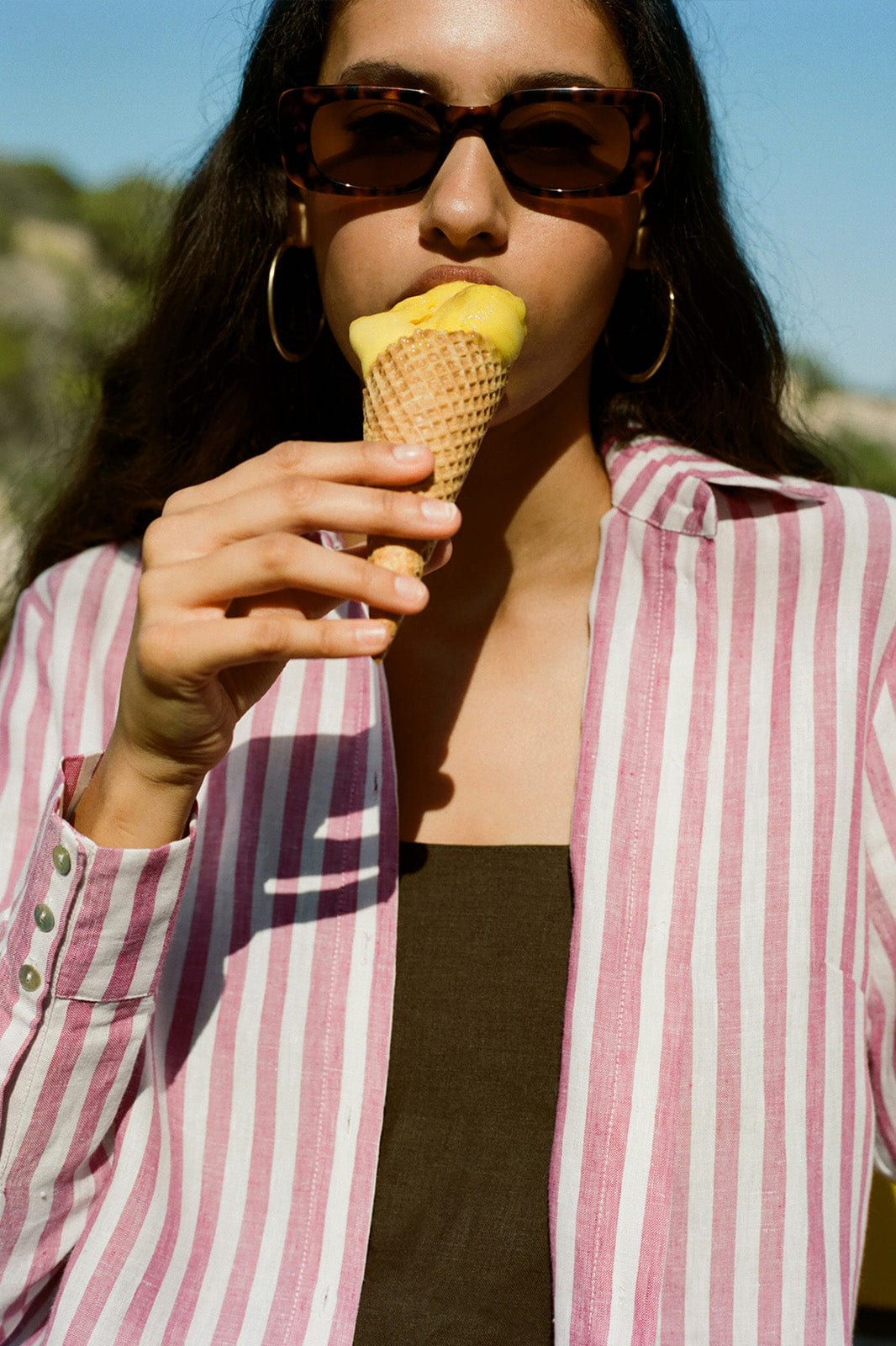 arkitaip Blouses The Gina Oversized Shirt in striped pink
