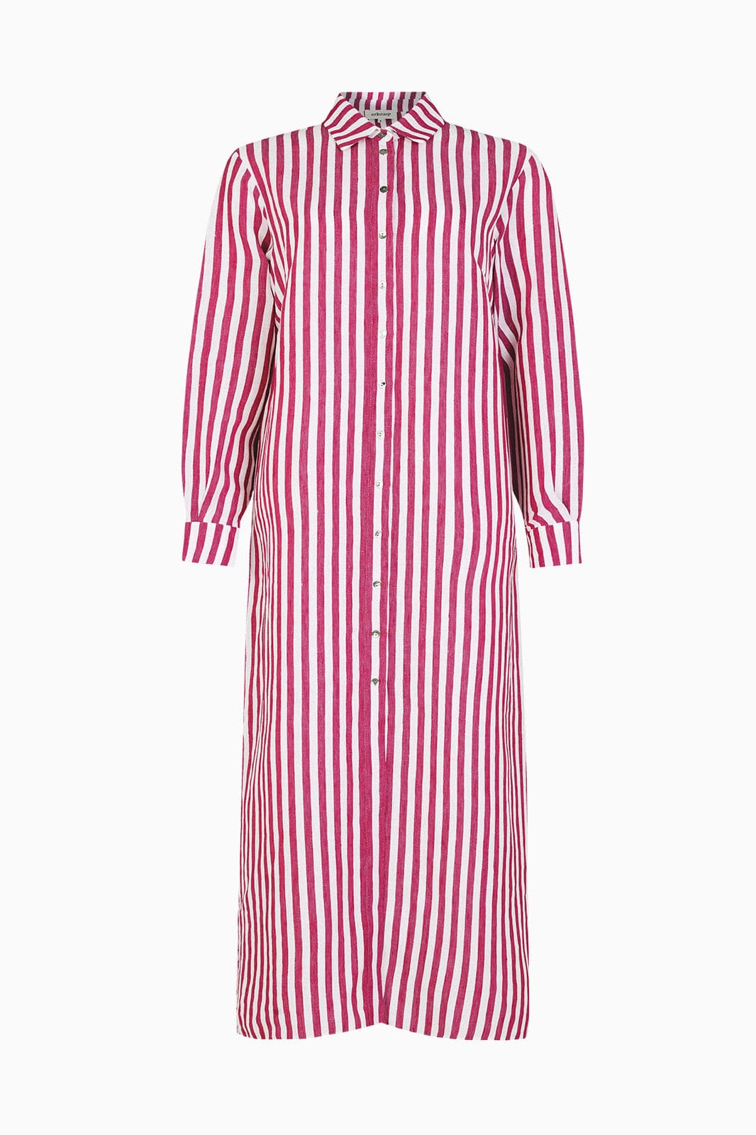 arkitaip Blouses The Gina Shirt Dress in striped pink