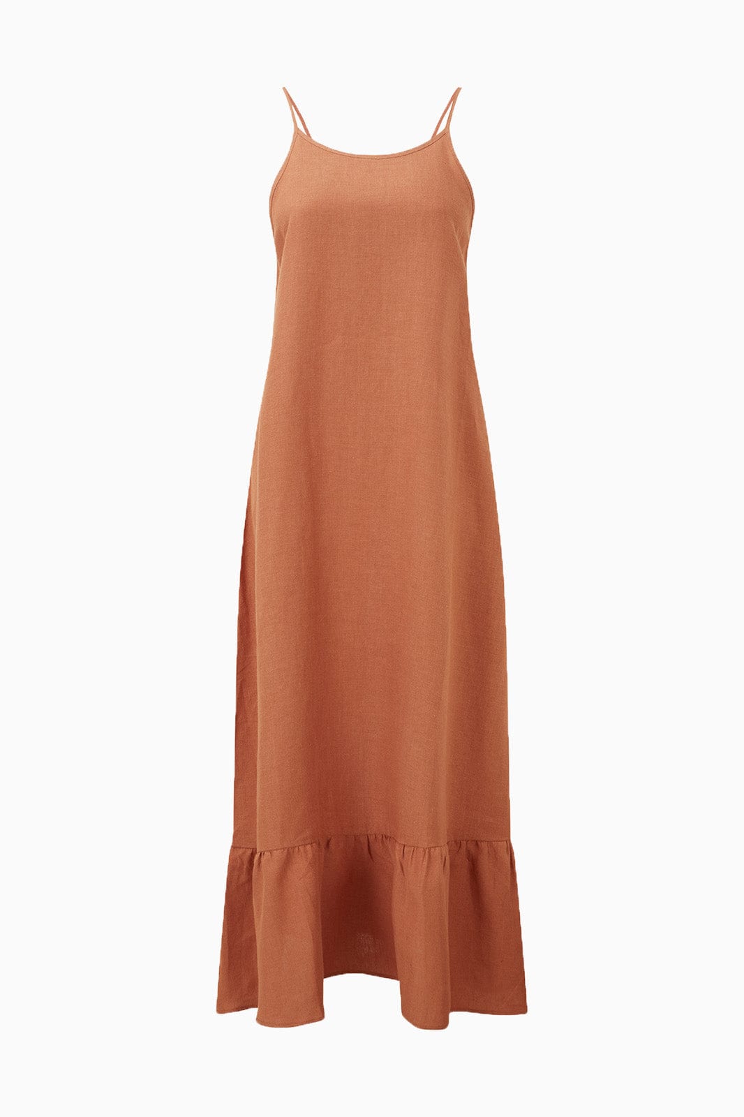 arkitaip Dresses The Gerda Ruffled Slip Dress in tangerine - SAMPLE