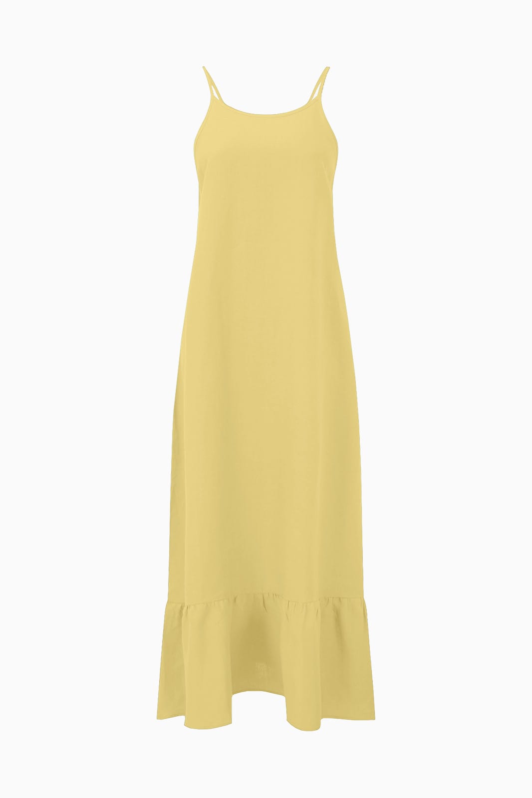 arkitaip Dresses The Gerda Ruffled Slip Dress in yellow