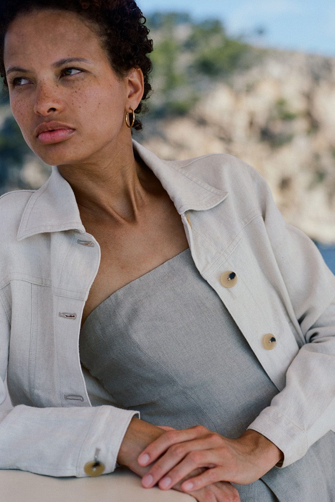 arkitaip Jackets The Elba Cropped Jacket in beige