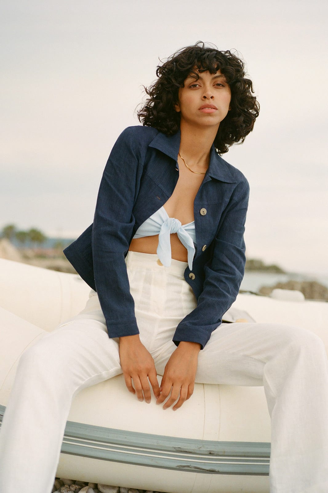 arkitaip Jackets The Elba Cropped Jacket in Denim Blue