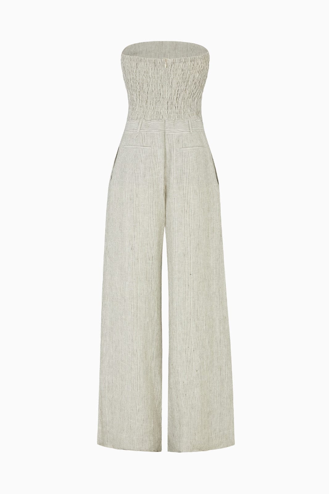 arkitaip Jumpsuits The Maggie Bandeau Jumpsuit in striped olive green