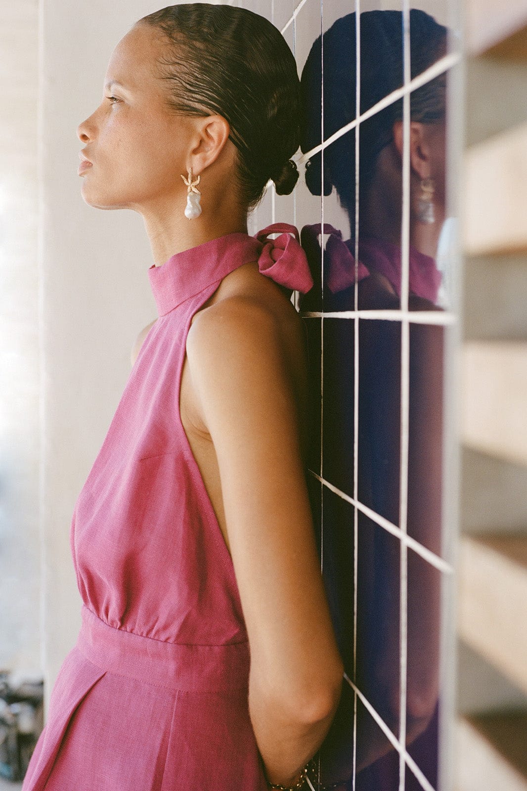 arkitaip Jumpsuits The Sofia Halterneck Jumpsuit in berry