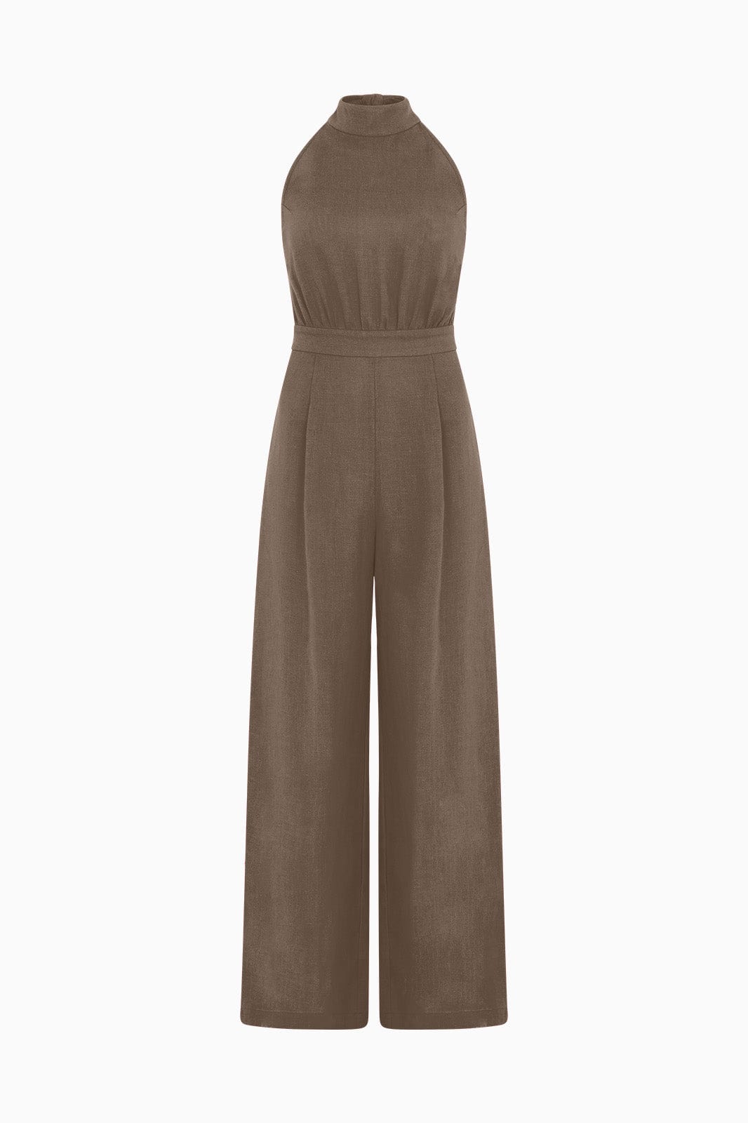 arkitaip Jumpsuits The Sofia Halterneck Jumpsuit in mocha