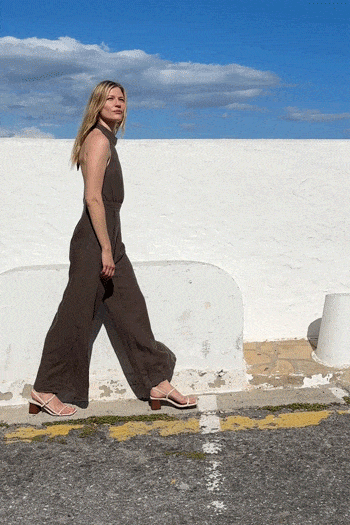 arkitaip Jumpsuits The Sofia Halterneck Jumpsuit in mocha