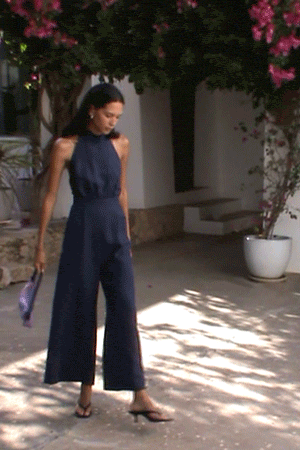 arkitaip Jumpsuits The Sofia Halterneck Jumpsuit in navy blue