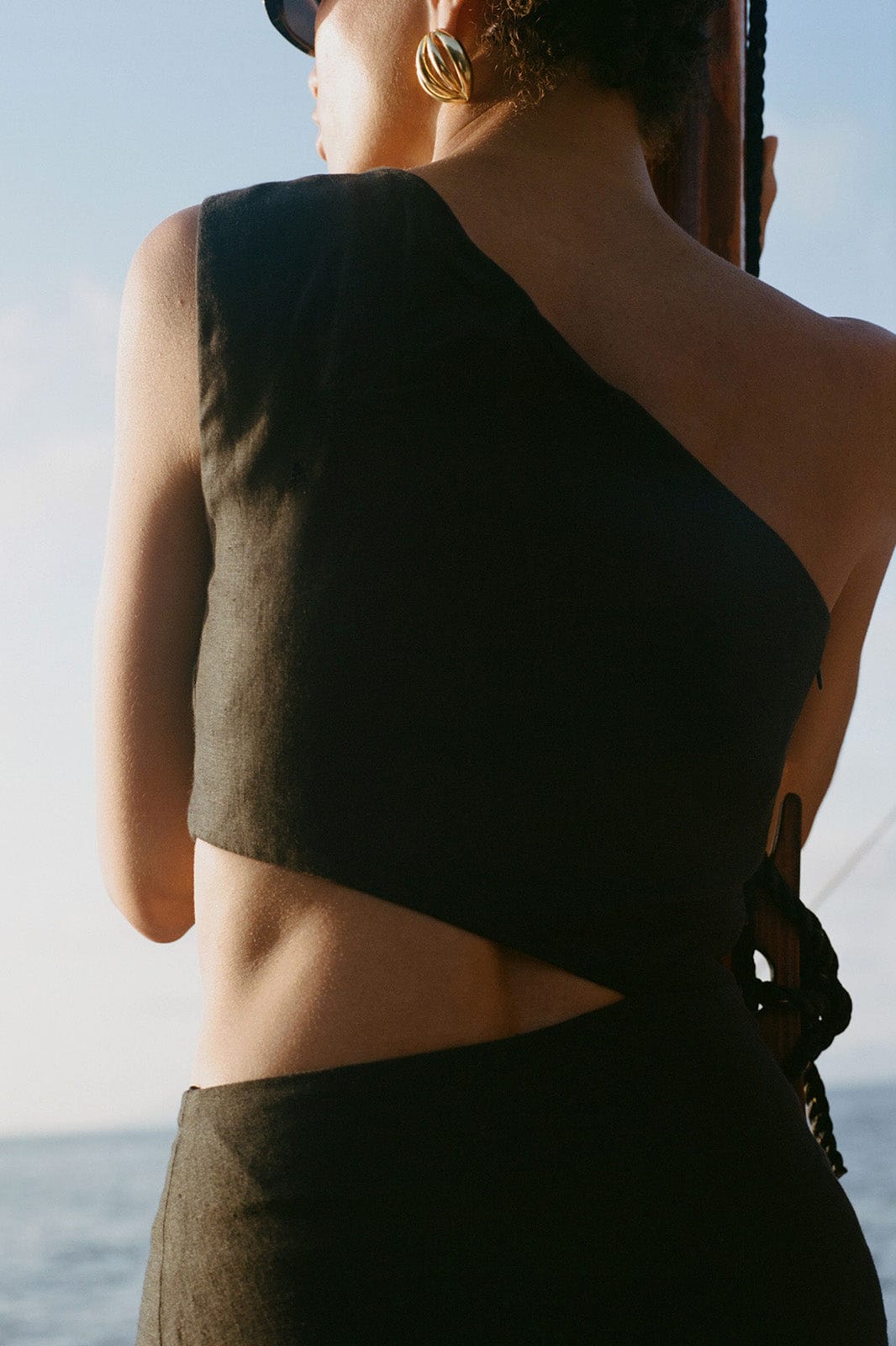 arkitaip Maxi Dresses The Ava Asymmetric Maxi Dress in black