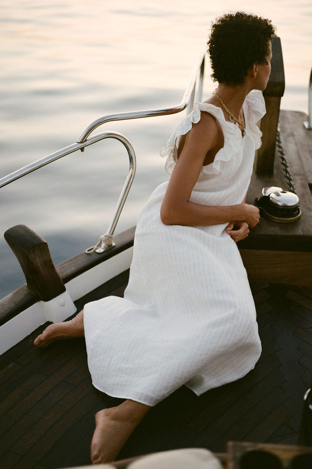 arkitaip Maxi Dresses The Jane Ruffled Maxi Dress in off-white