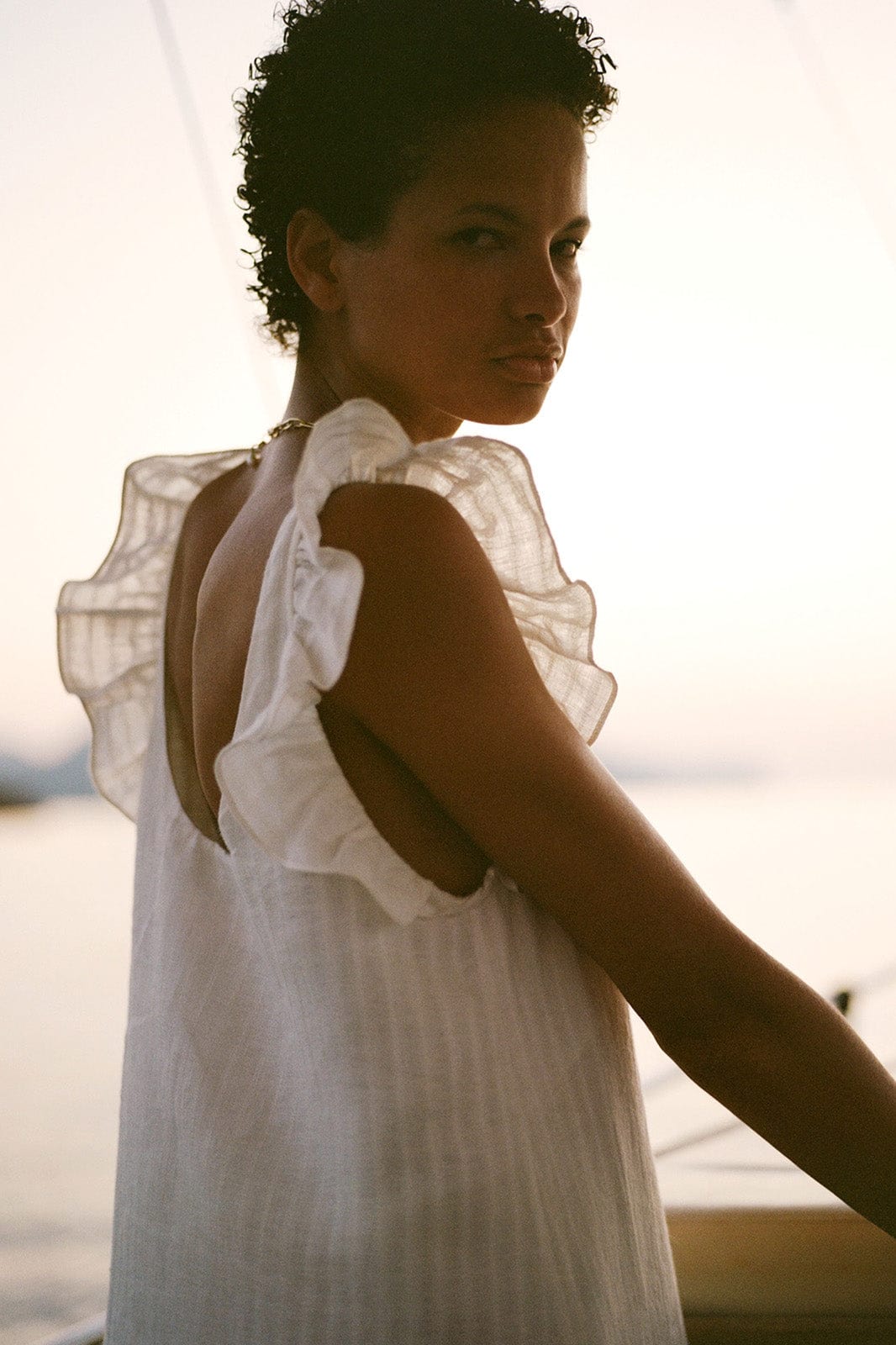 arkitaip Maxi Dresses The Jane Ruffled Maxi Dress in off-white