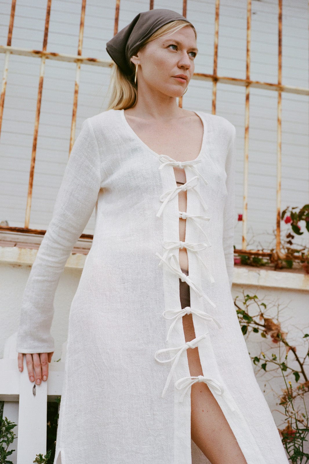 arkitaip Maxi Dresses The Michi Maxi Kaftan in off-white