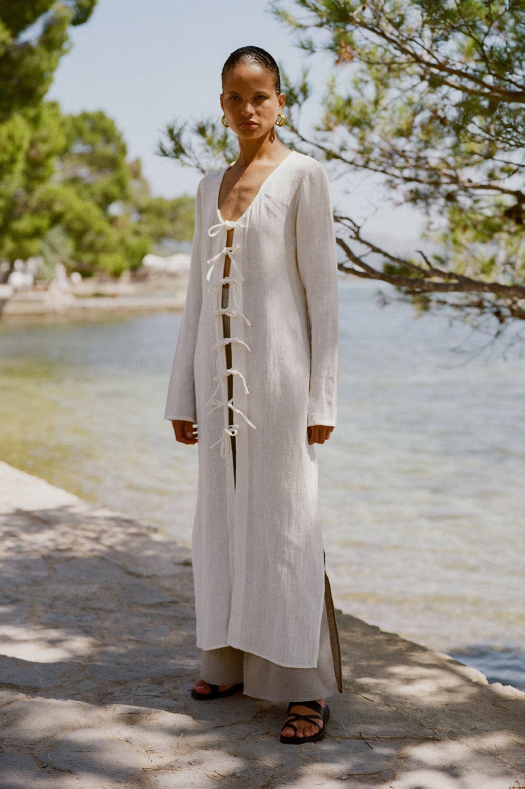 arkitaip Maxi Dresses The Michi Maxi Kaftan in off-white