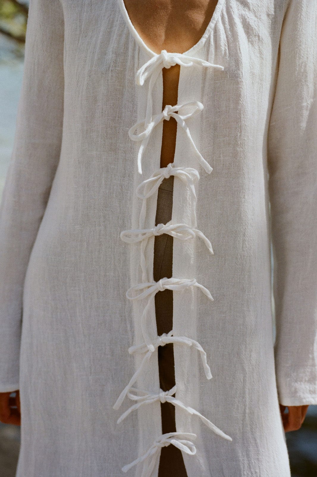 arkitaip Maxi Dresses The Michi Maxi Kaftan in off-white