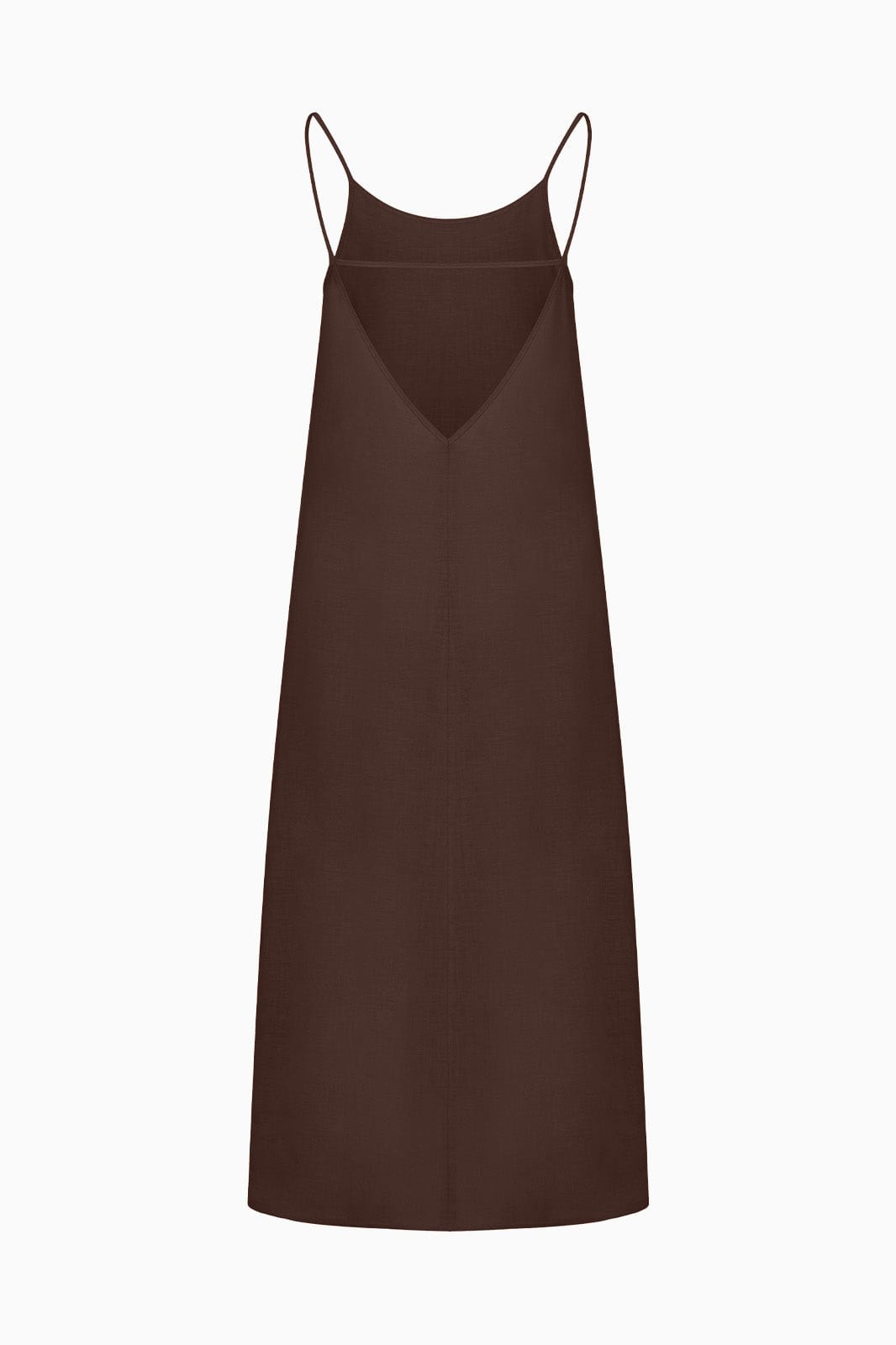 arkitaip Maxi Dresses The Trude Linen Slip Dress in chocolate