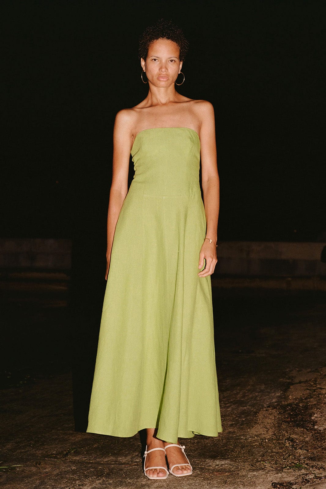 arkitaip Mini Dresses The Chiara Maxi Bandeau Dress in apple green
