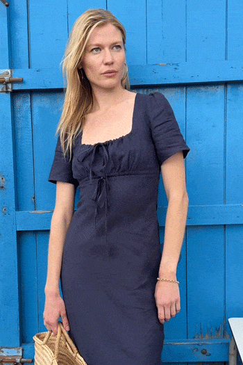 arkitaip Mini Dresses The Clementine Midi Dress in navy blue