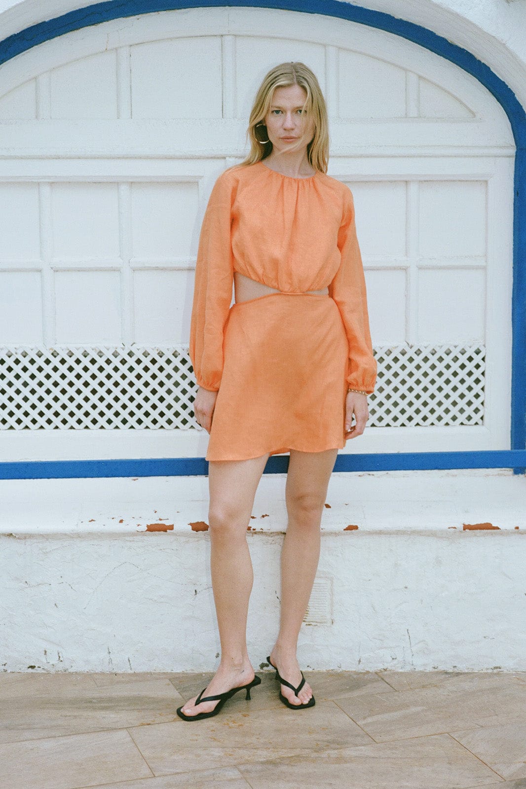 arkitaip Mini Dresses The Emilia Cut-Out Mini Dress in mango