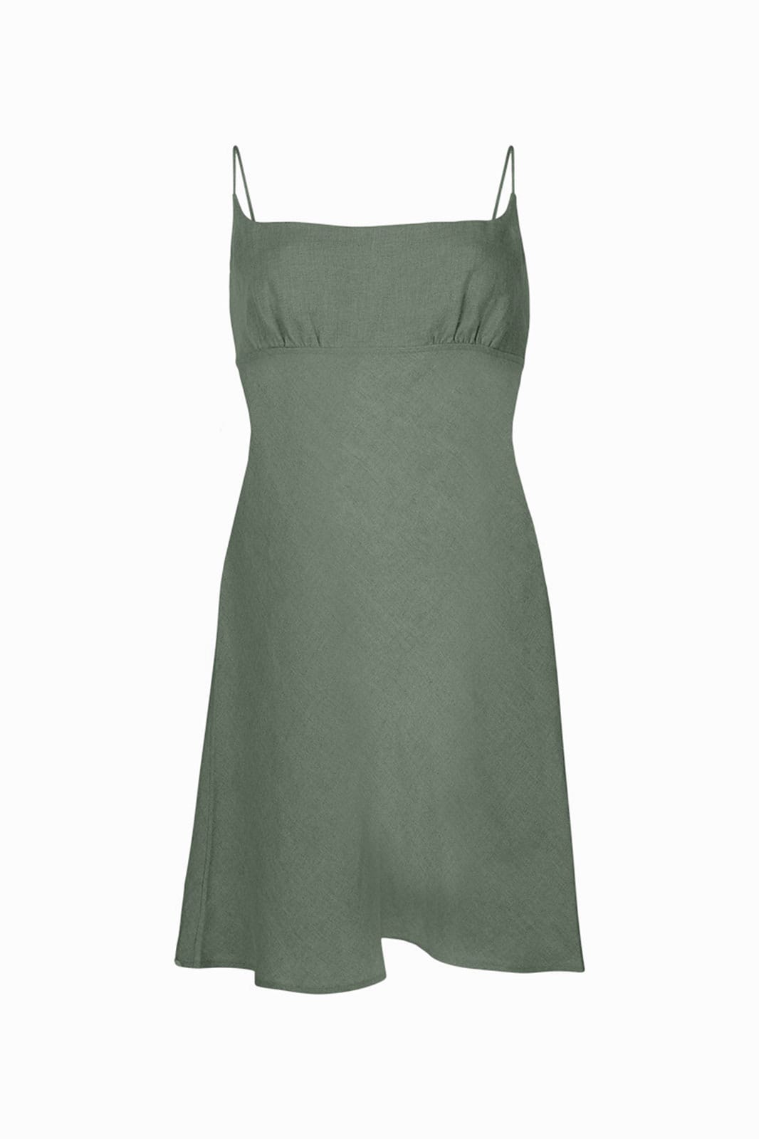 arkitaip Mini Dresses The Nicola Mini Slip Dress in olive green
