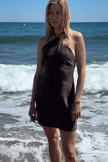 arkitaip Mini Dresses The Rita Mini Halterneck Dress in mocha