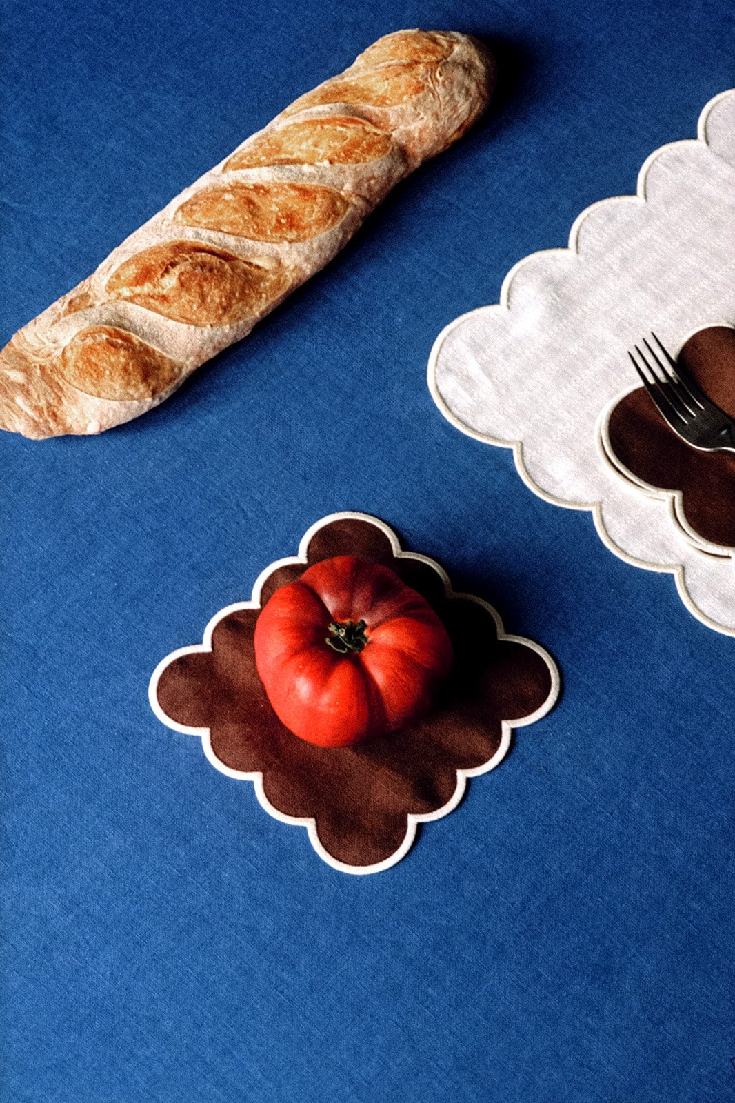 arkitaip Napkins Zero-Waste Scalloped Linen Cocktail Napkins chocolate - Set of 4