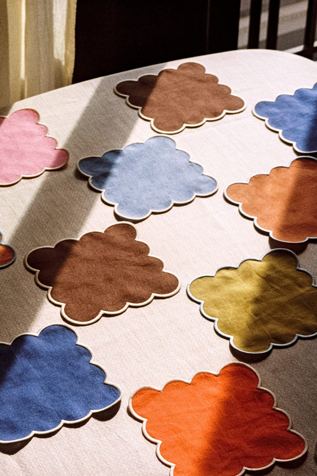 arkitaip Napkins Zero-Waste Scalloped Linen Cocktail Napkins coral - Set of 4