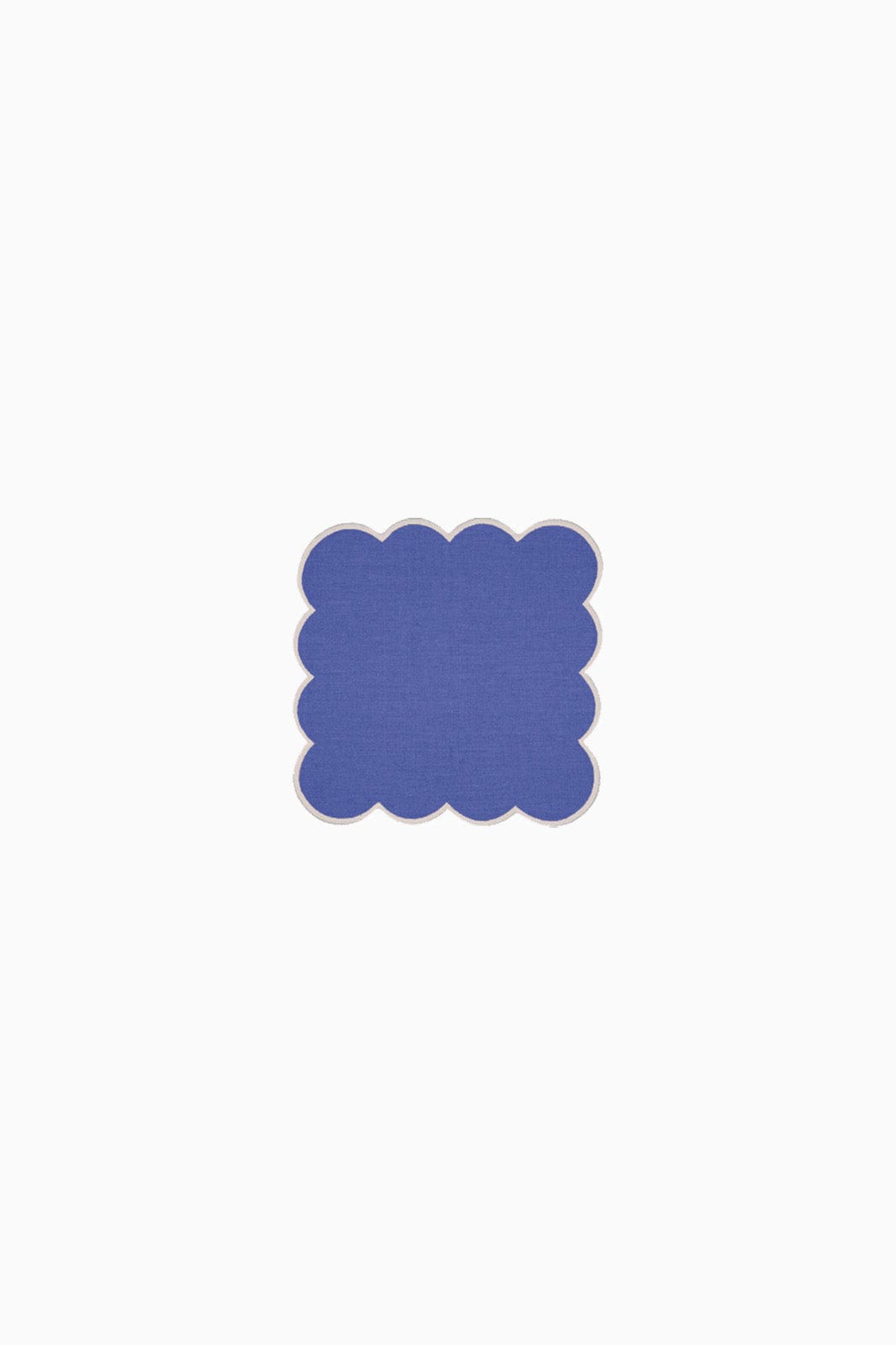 arkitaip Napkins Zero-Waste Scalloped Linen Cocktail Napkins klein blue - Set of 4