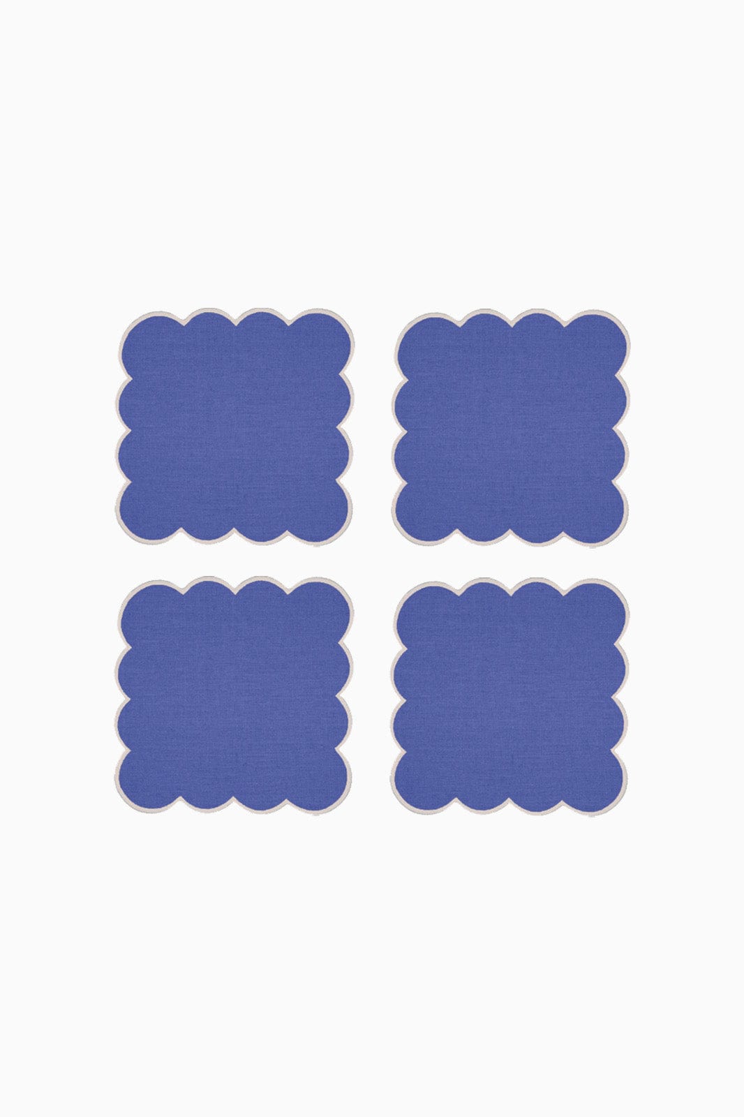 arkitaip Napkins Zero-Waste Scalloped Linen Cocktail Napkins klein blue - Set of 4