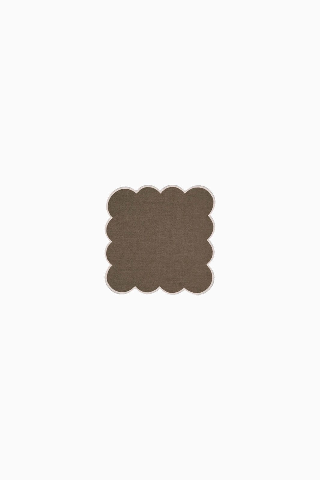 arkitaip Napkins Zero-Waste Scalloped Linen Cocktail Napkins mocha - Set of 4