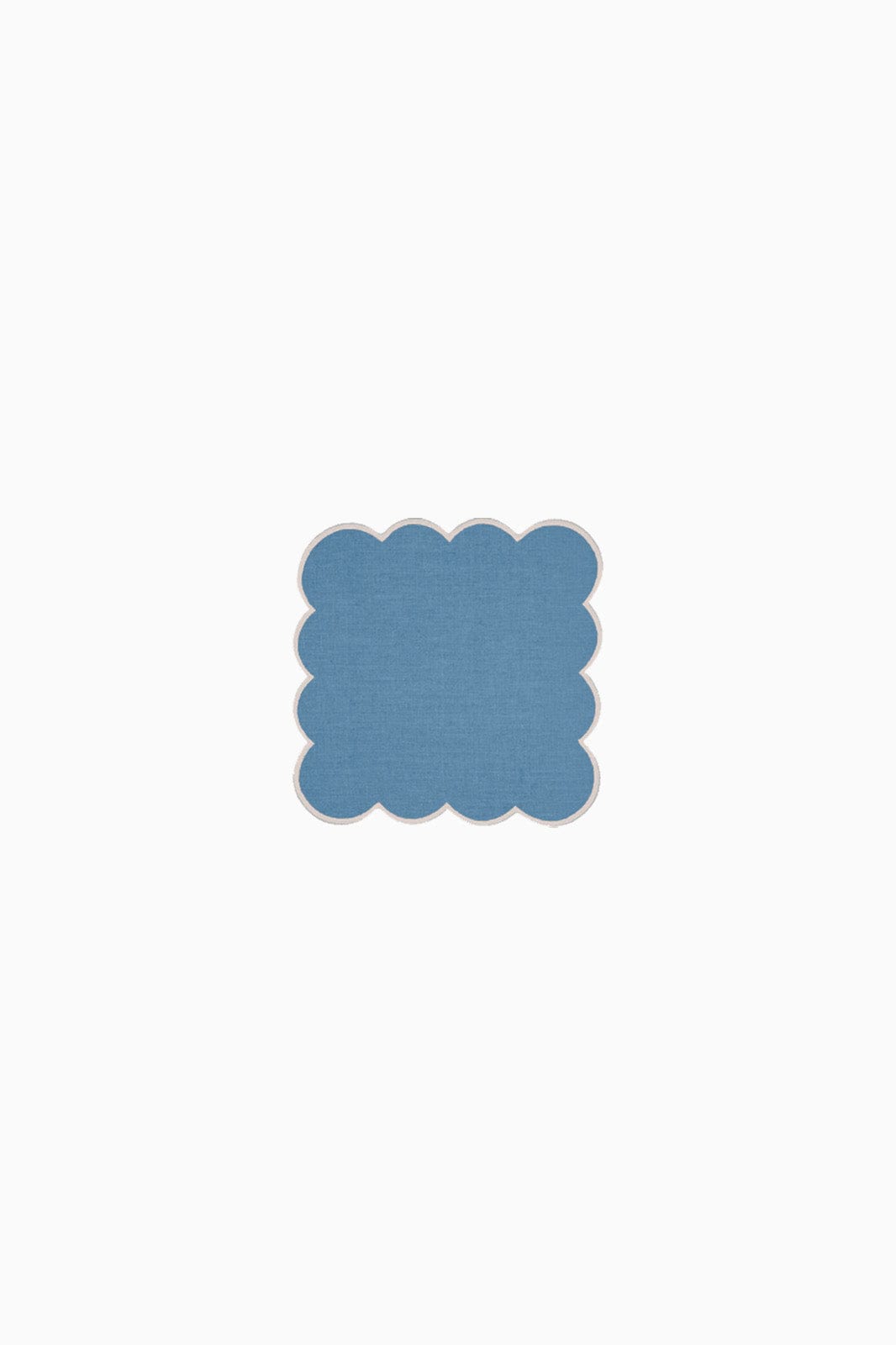 arkitaip Napkins Zero-Waste Scalloped Linen Cocktail Napkins poppy blue - Set of 4
