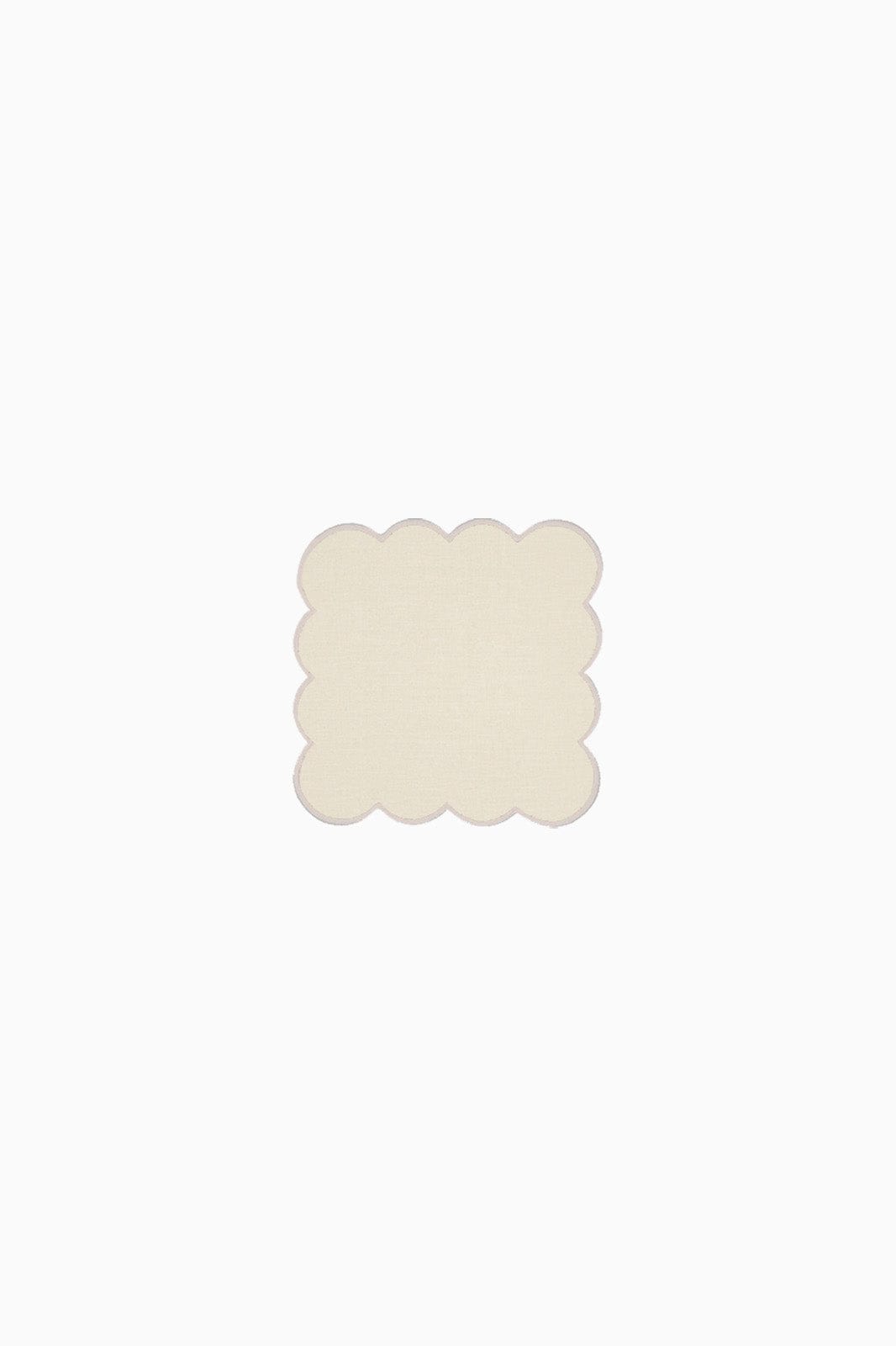 arkitaip Napkins Zero-Waste Scalloped Linen Cocktail Napkins vanilla - Set of 4