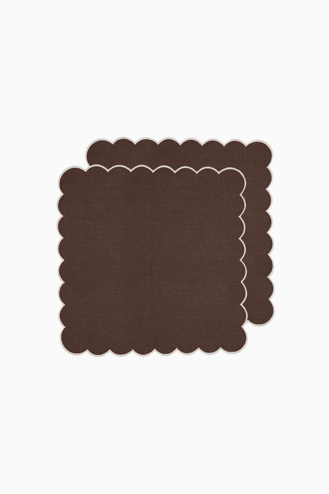 arkitaip Napkins Zero-Waste Scalloped Linen Napkins chocolate - Set of 2