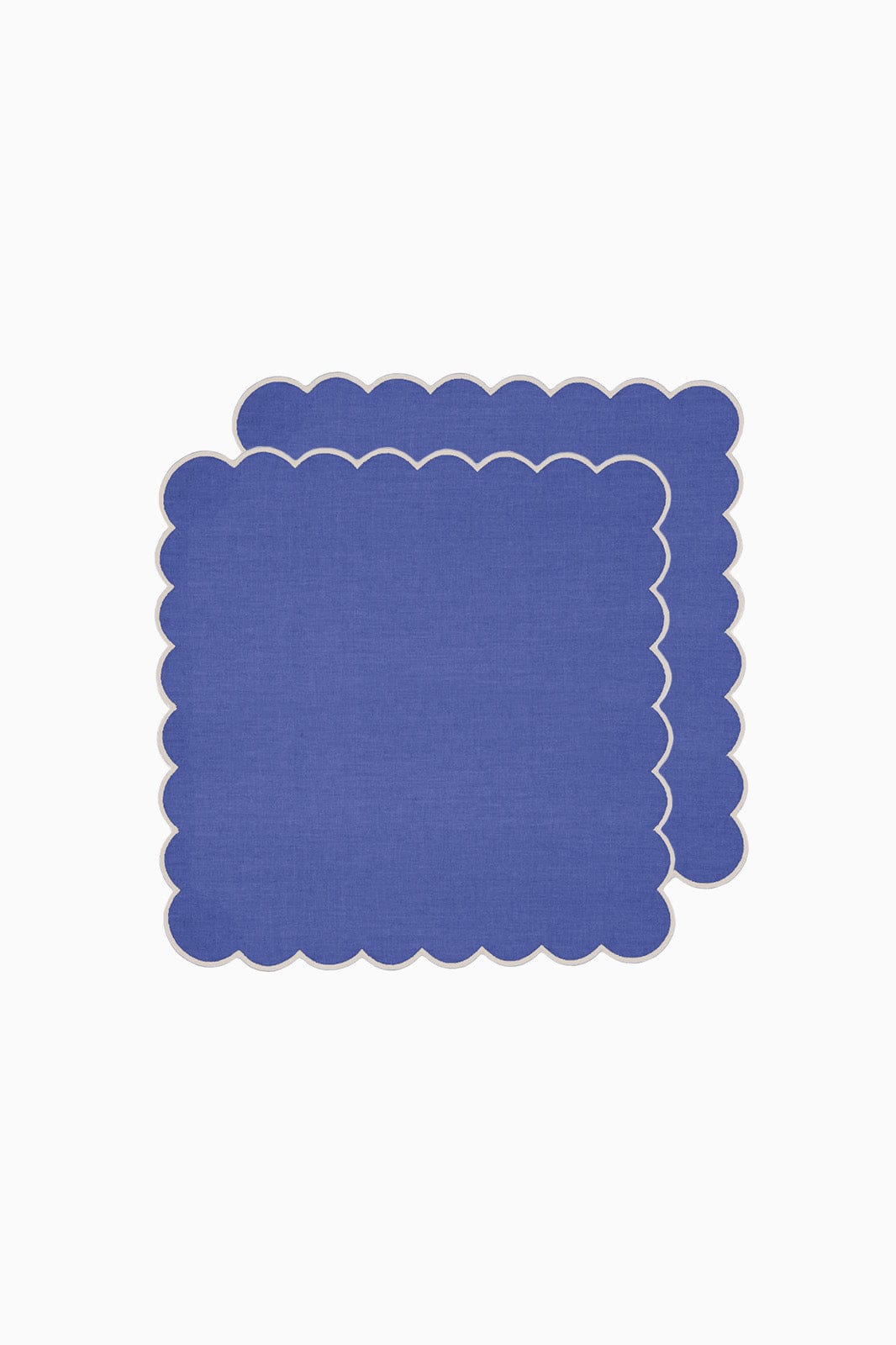 arkitaip Napkins Zero-Waste Scalloped Linen Napkins klein blue - Set of 2