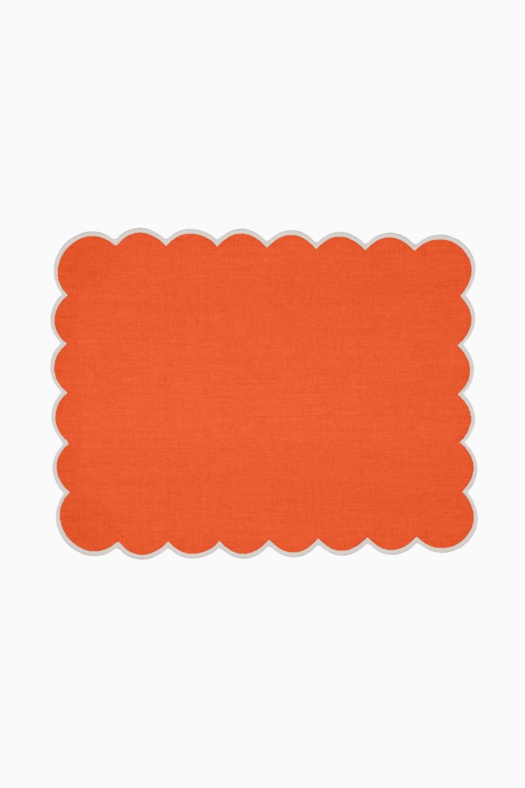 arkitaip Placemat Zero-Waste Scalloped Linen Placemats coral - Set of 2