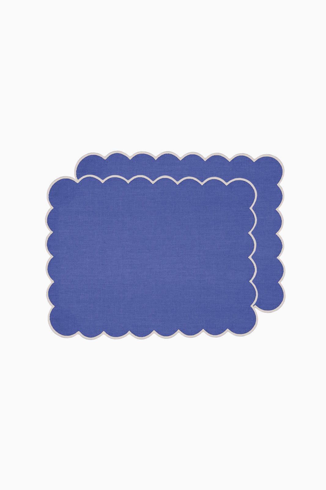 arkitaip Placemat Zero-Waste Scalloped Linen Placemats klein blue - Set of 2