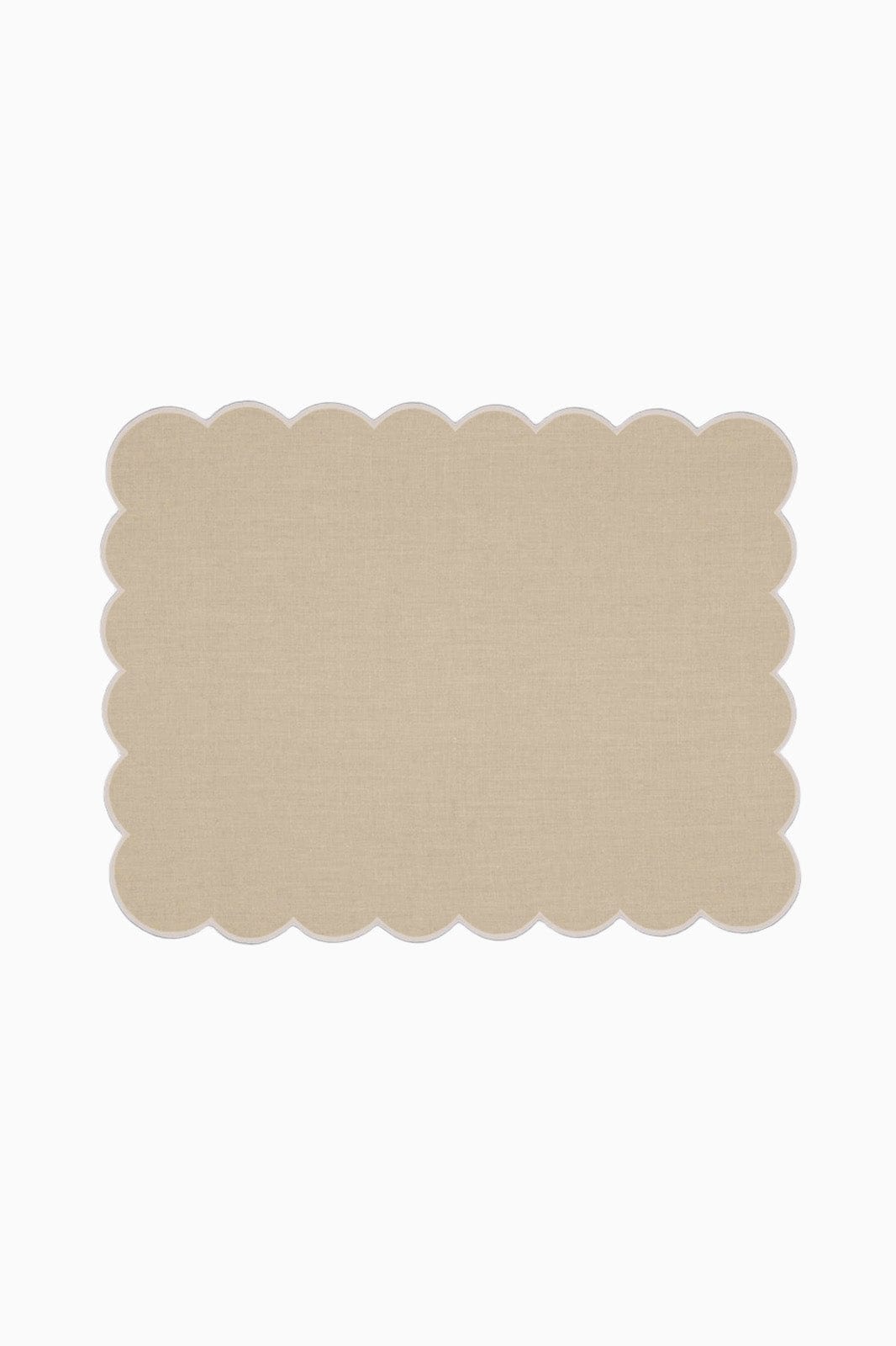 arkitaip Placemat Zero-Waste Scalloped Linen Placemats oatmeal- Set of 2