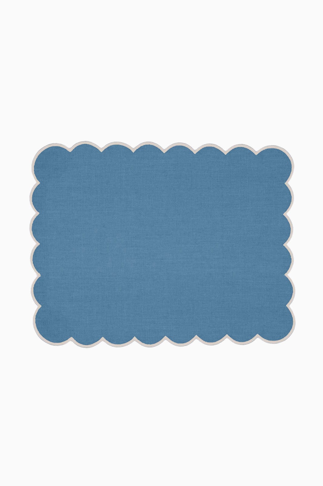 arkitaip Placemat Zero-Waste Scalloped Linen Placemats poppy blue - Set of 2