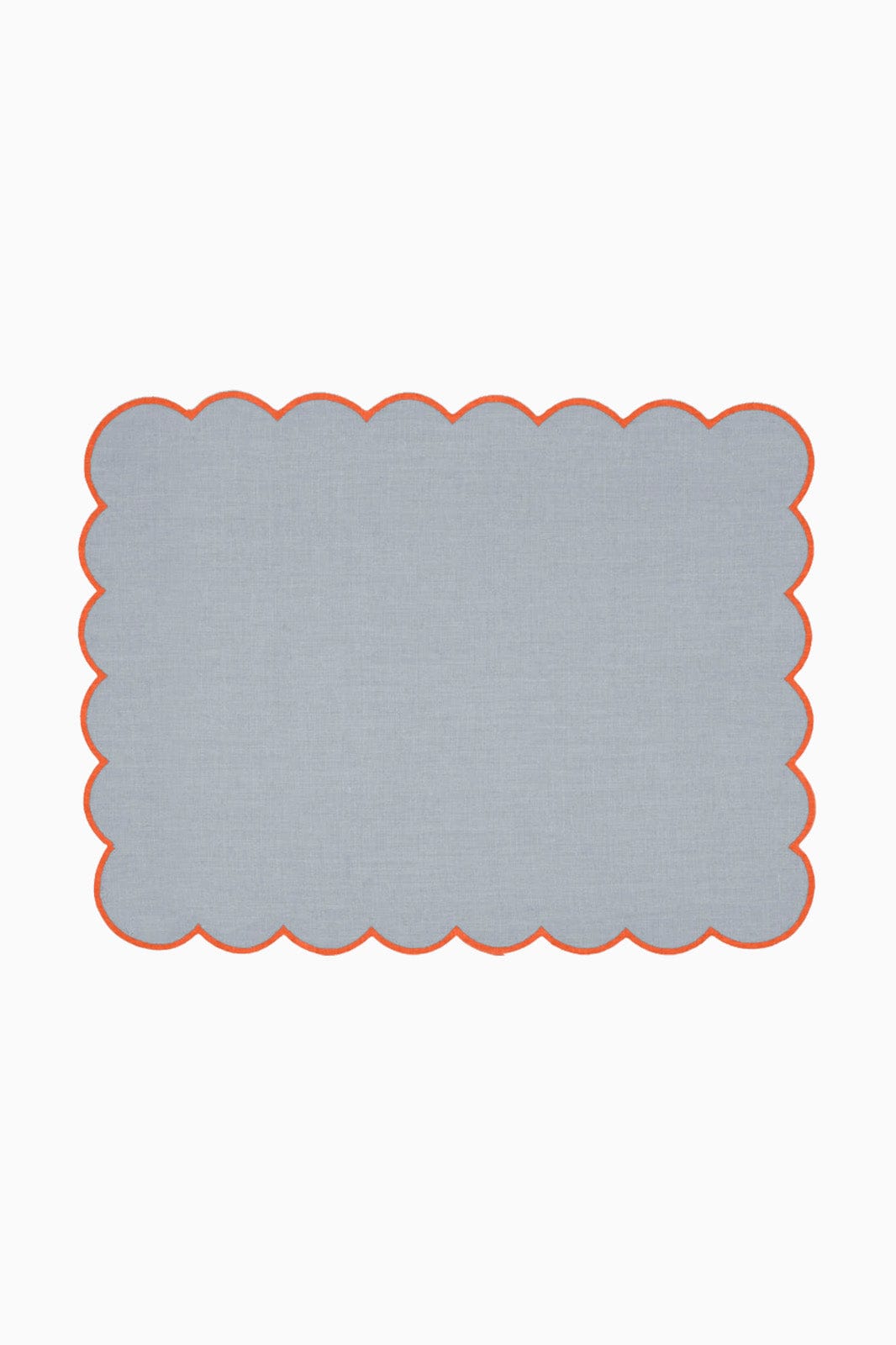 arkitaip Placemat Zero-Waste Scalloped Linen Placemats sky blue - Set of 2