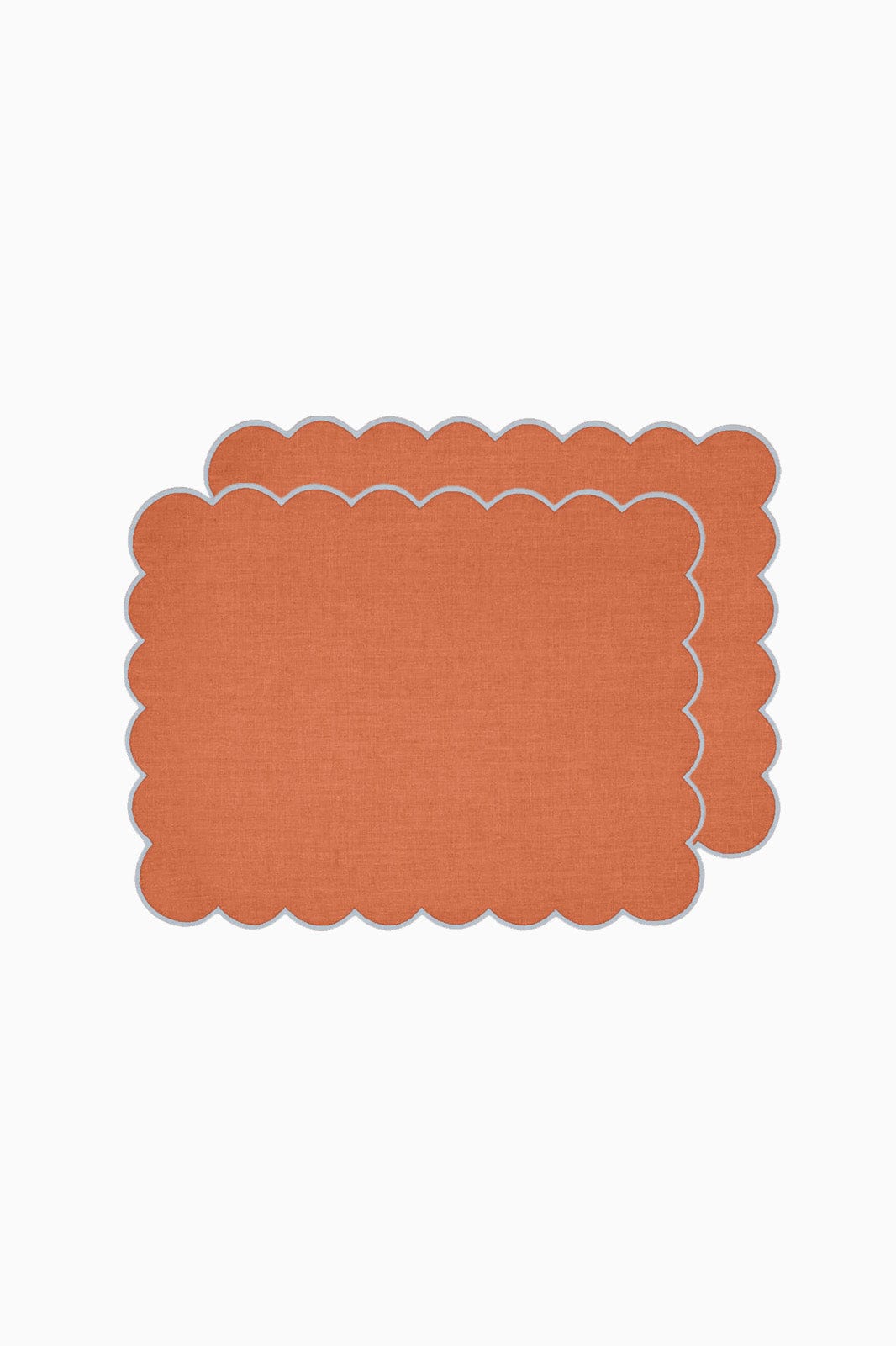 arkitaip Placemat Zero-Waste Scalloped Linen Placemats tangerine - Set of 2