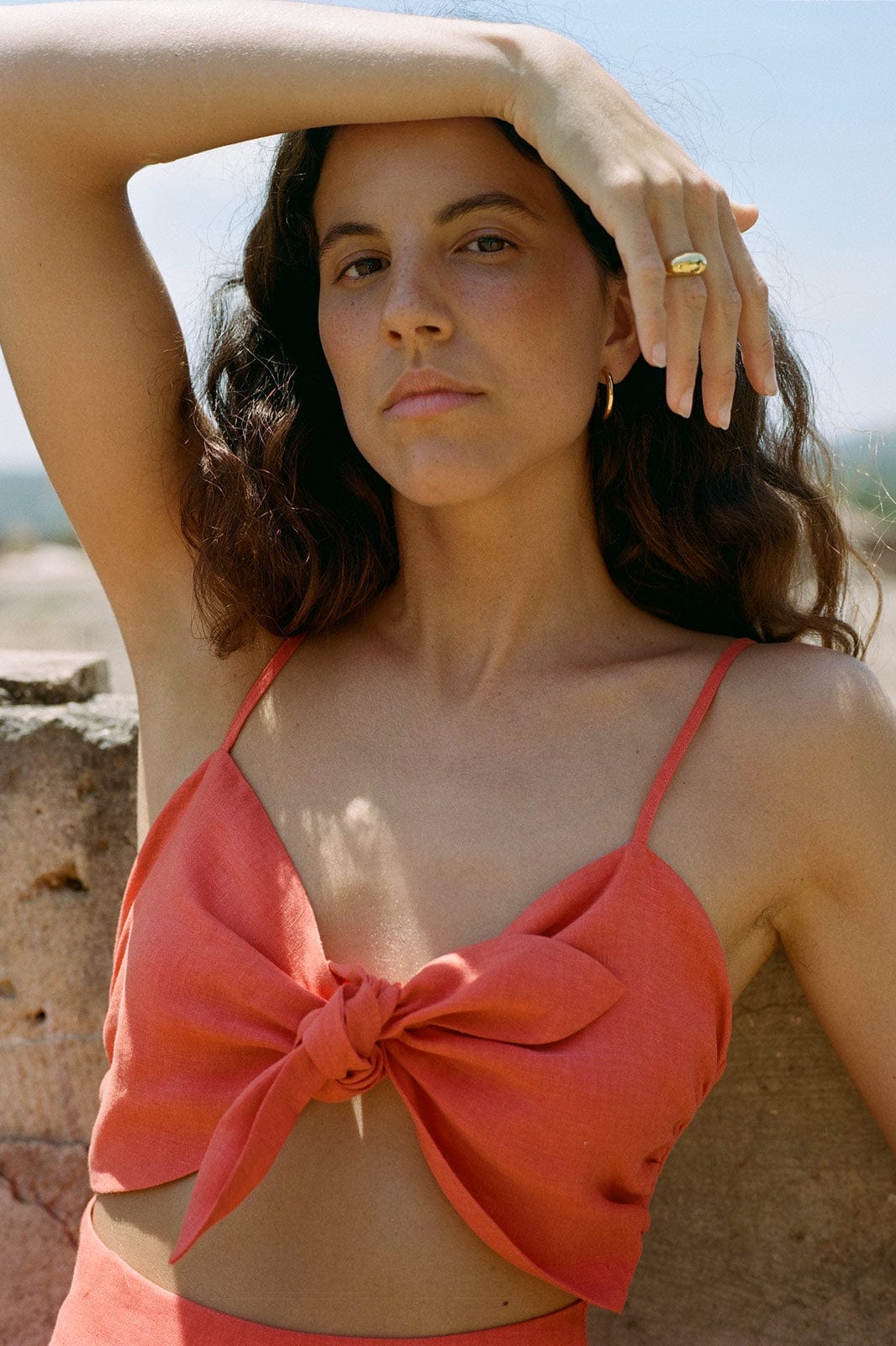 arkitaip S / coral The Gabriella Mini Dress in coral - Sample