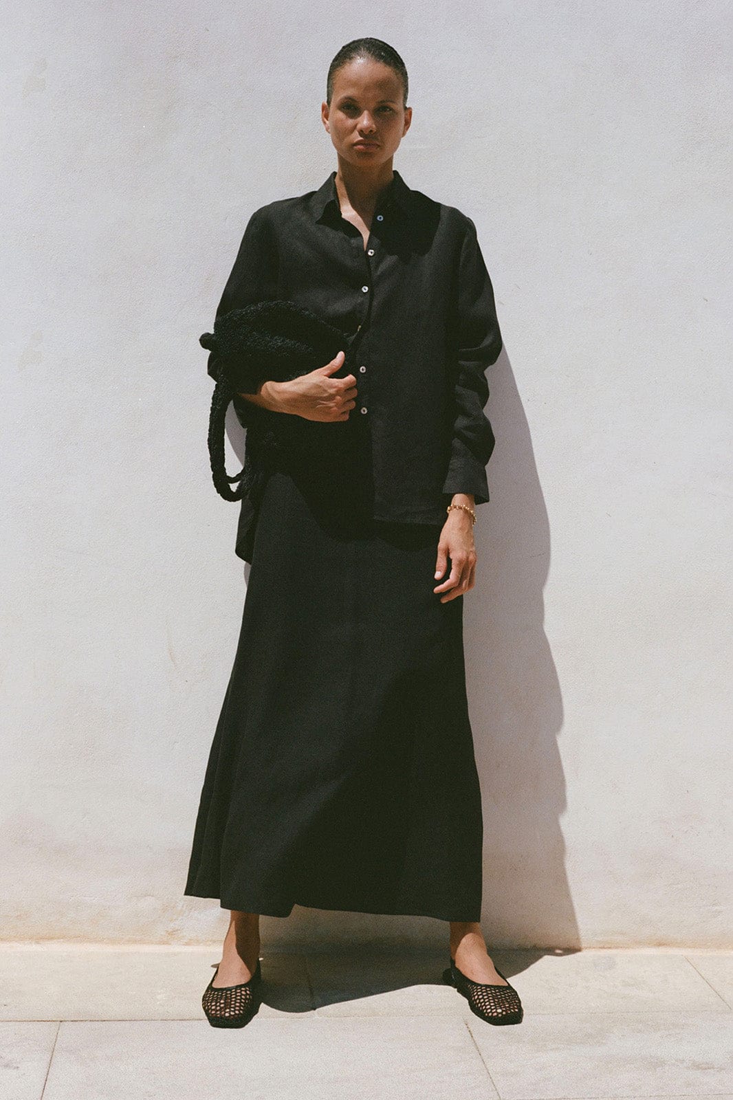arkitaip Skirts The Arabella Bias-Cut Maxi Skirt in black