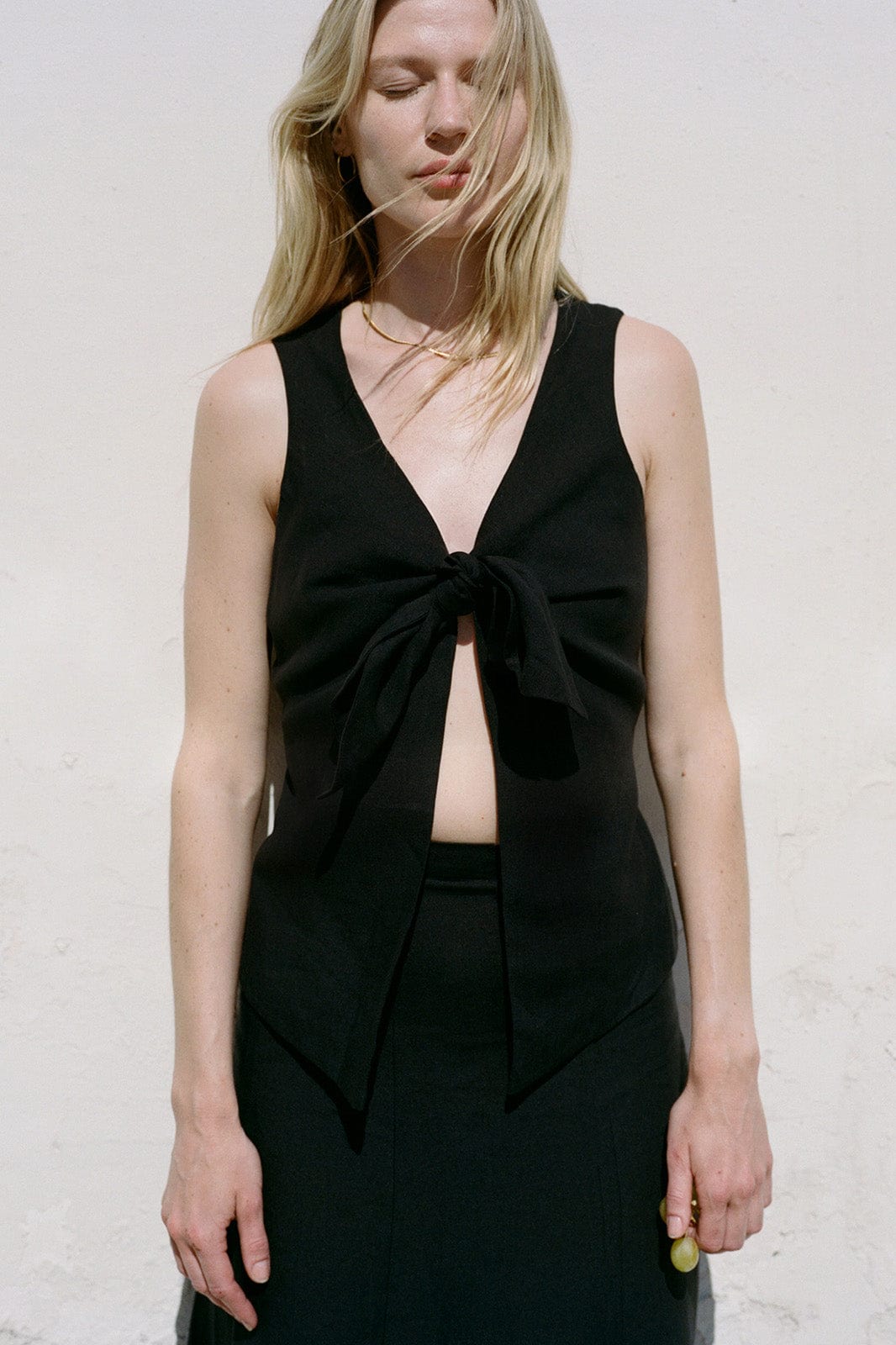 arkitaip The Lucia Tie Vest in black