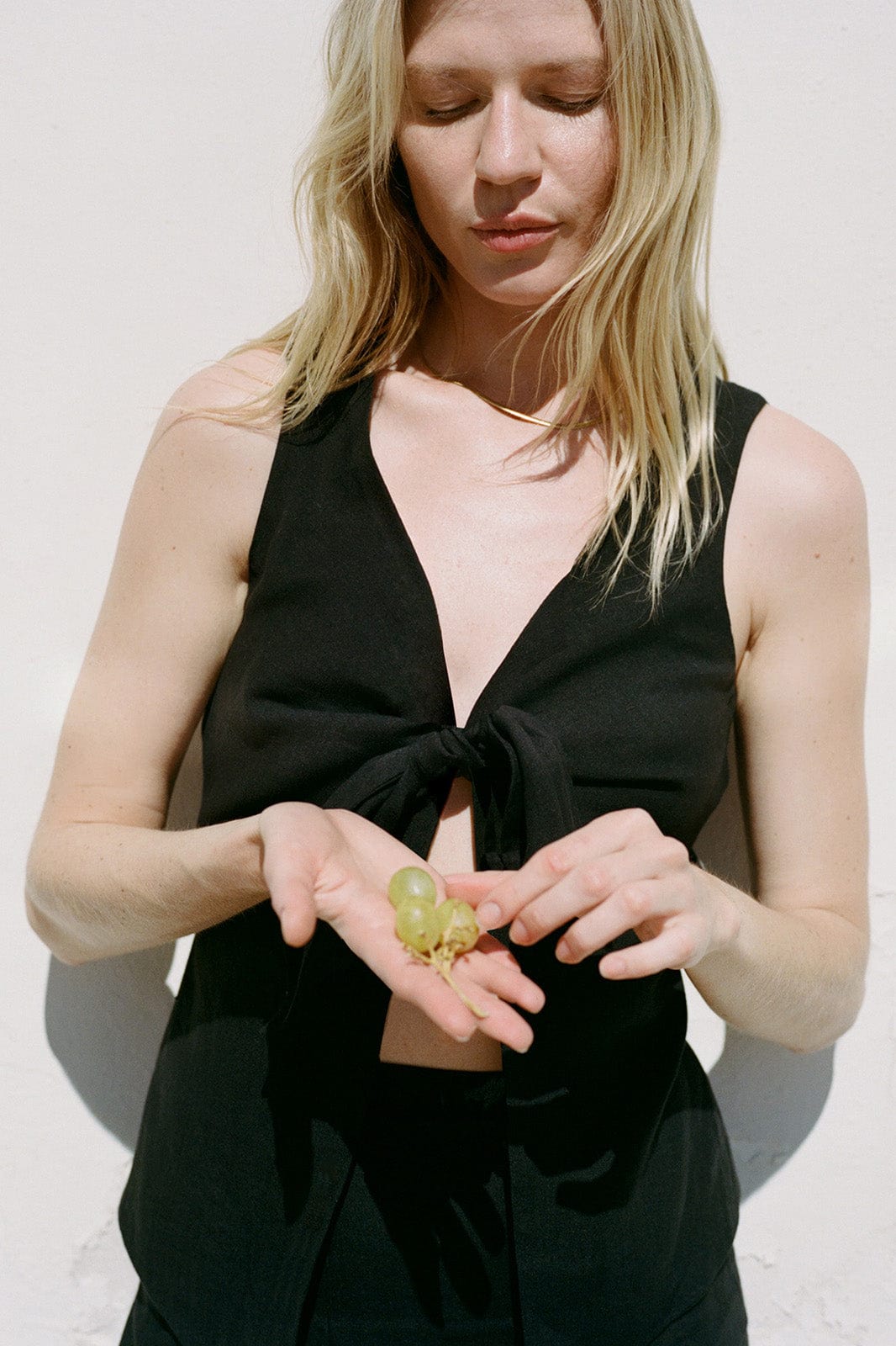 arkitaip The Lucia Tie Vest in black