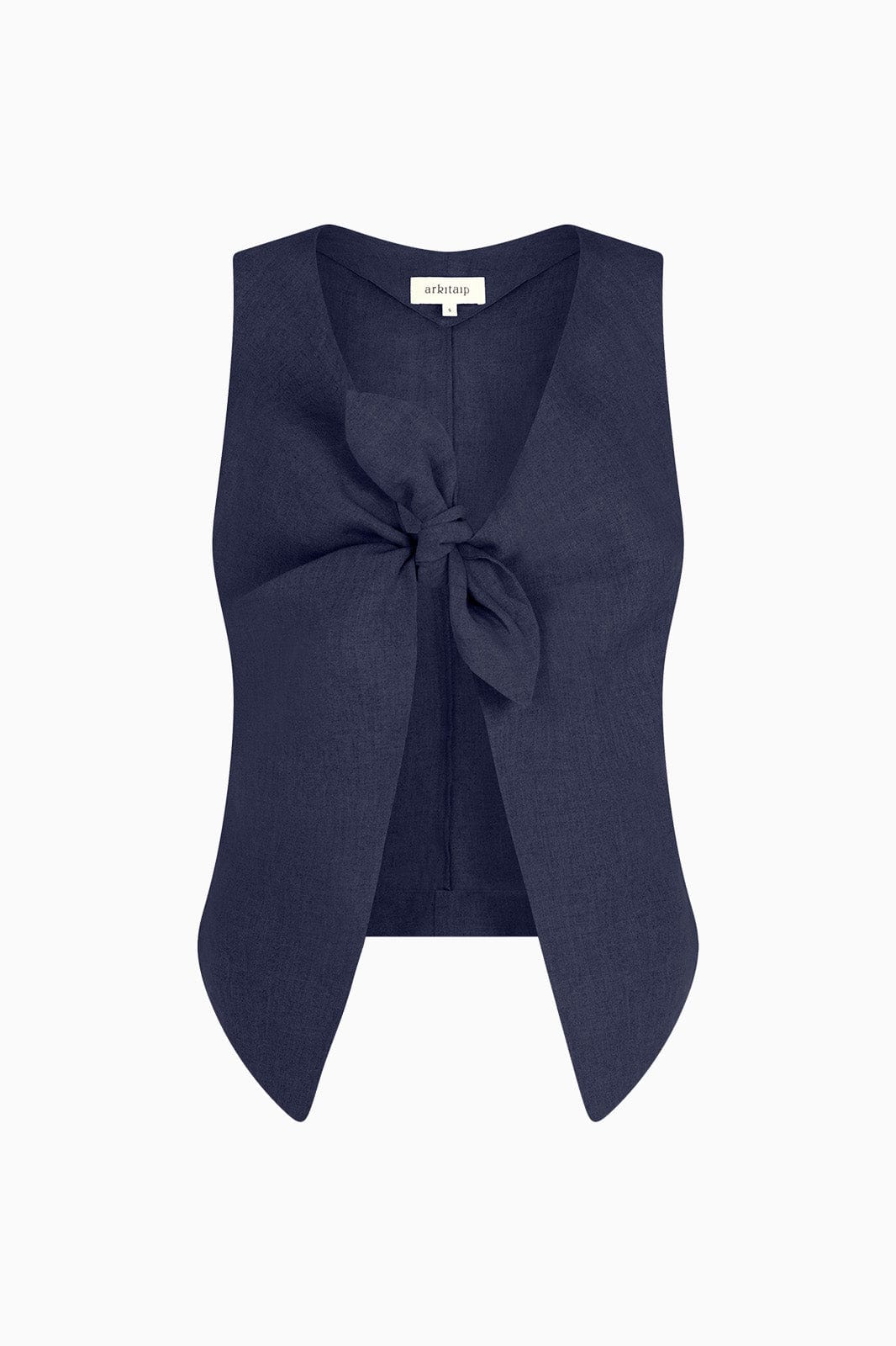 arkitaip The Lucia Tie Vest in navy blue